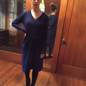 Blue wool dress